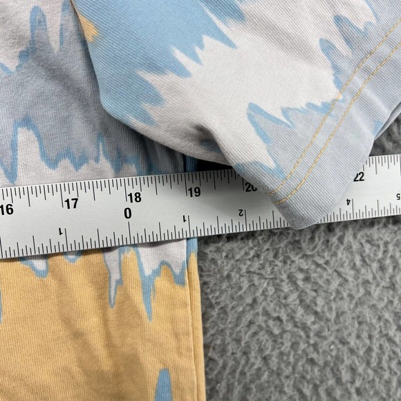 Adidas Shirt Men's Small Yellow Blue Adventure Lizard Gecko Trefoil Spellout - Picture 3 of 9